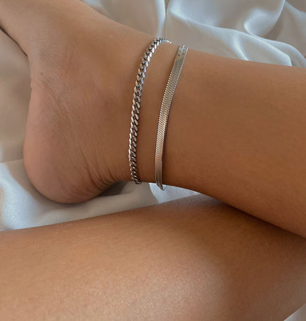 Tobillera Snake Silver