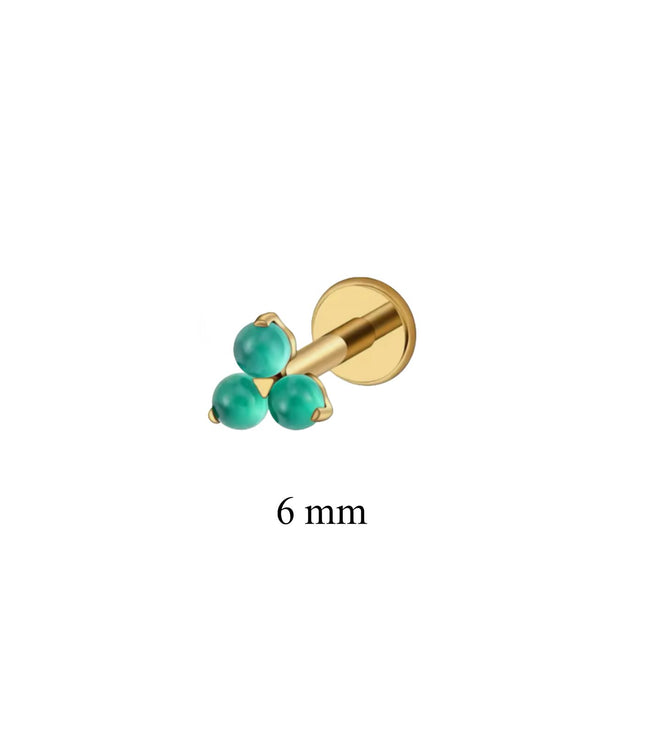 Titanio Trío Piercing - Gold 6 mm