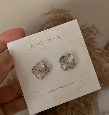 Clover Studs Silver