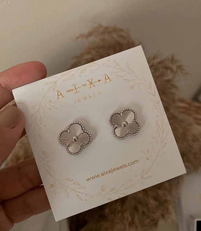 Clover Studs Silver