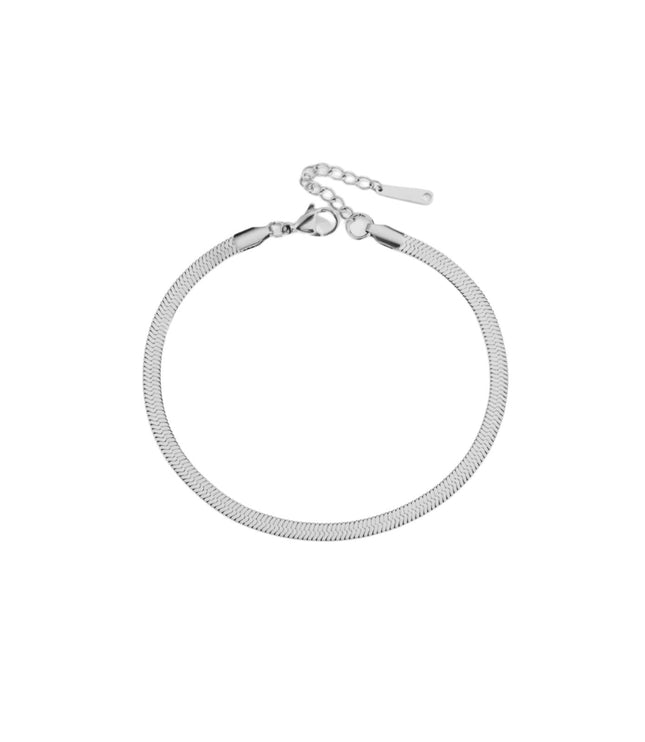 Tobillera Snake Silver