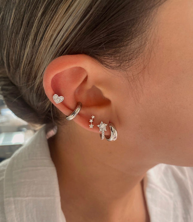 Piercing de corazón - Silver