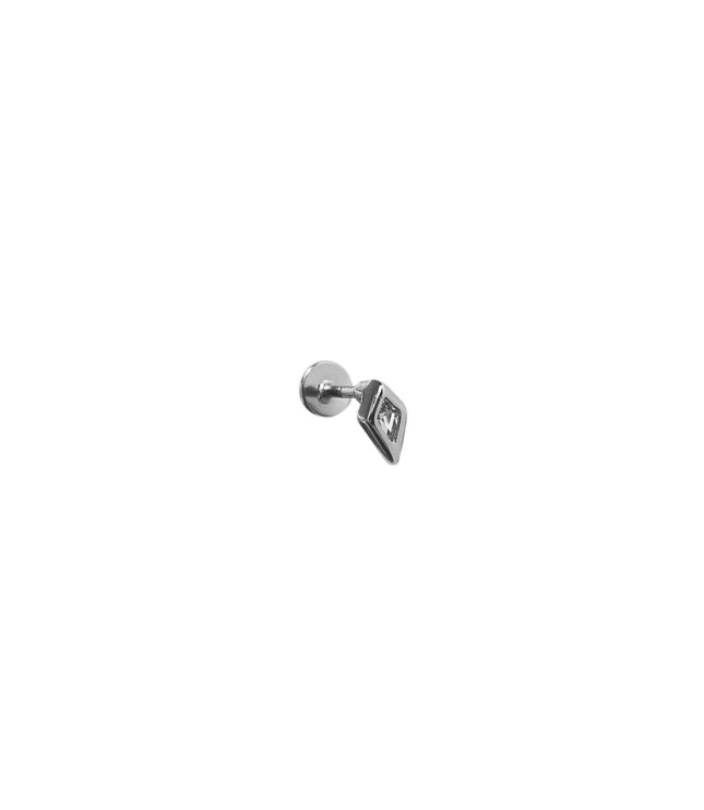 Diamond flat piercing - Silver