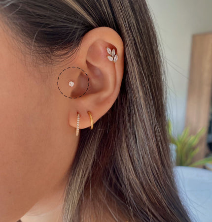 Titanio Dot piercing - Gold 2.5x6mm