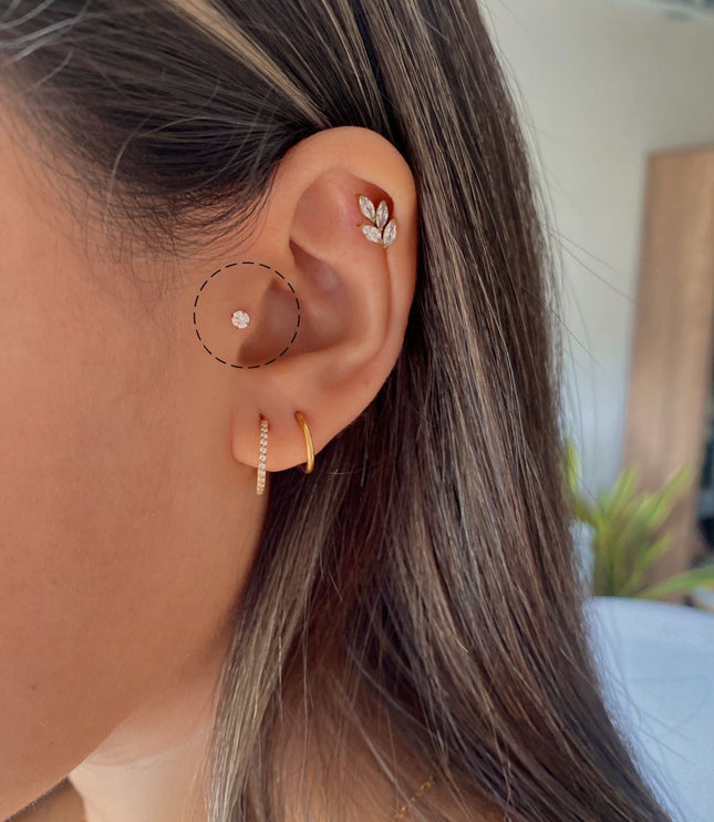 Titanio Dot piercing - Gold 2.5x6mm