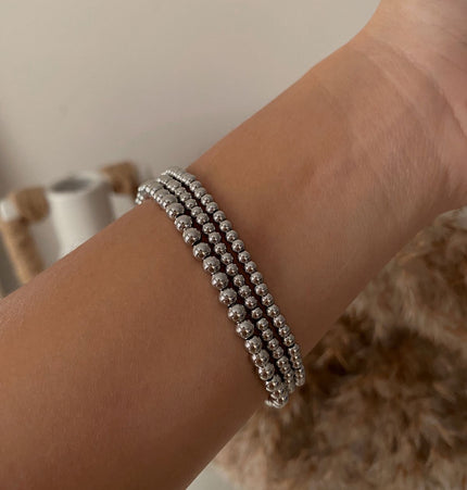 Set Pulseras Balines Silver