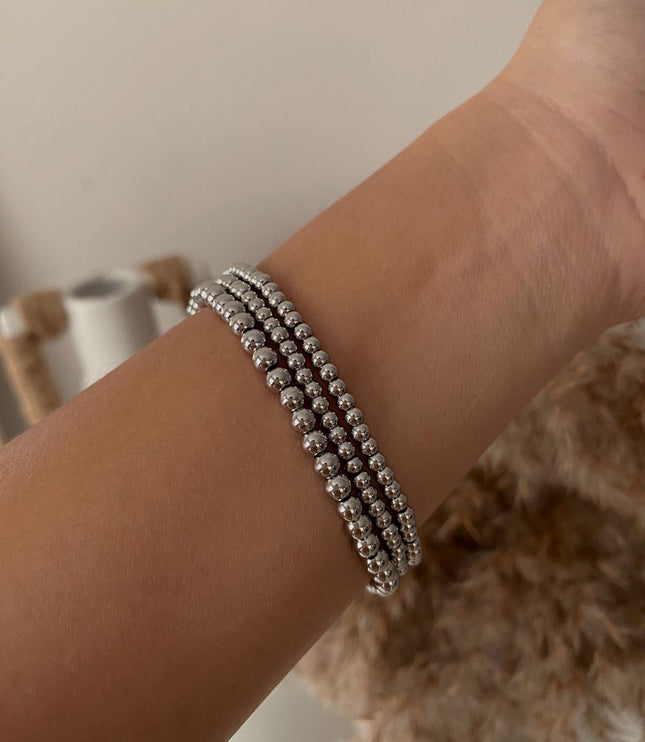 Set Pulseras Balines Silver