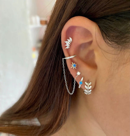 Crown piercing Silver - Clear