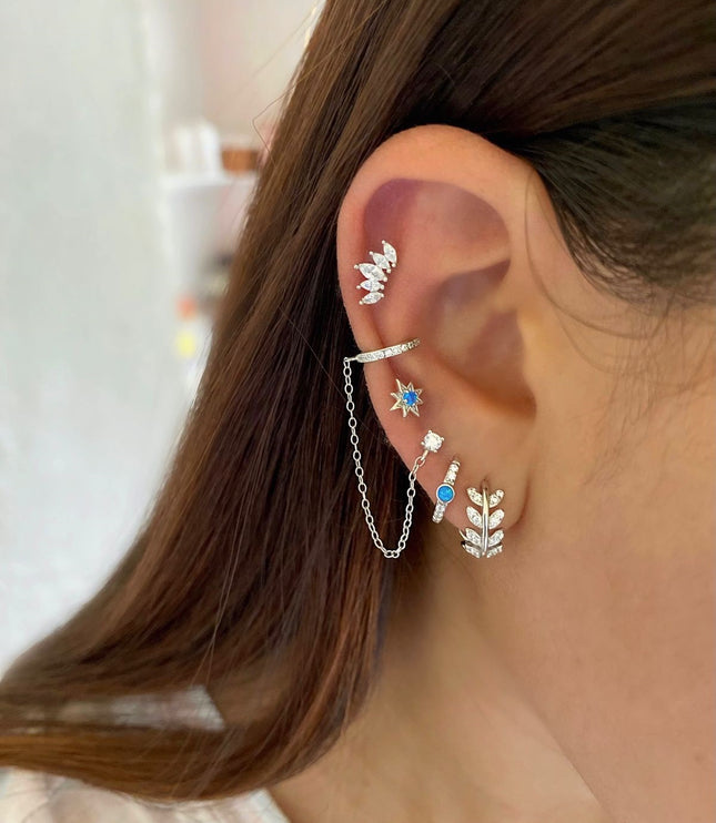 Crown piercing Silver - Clear
