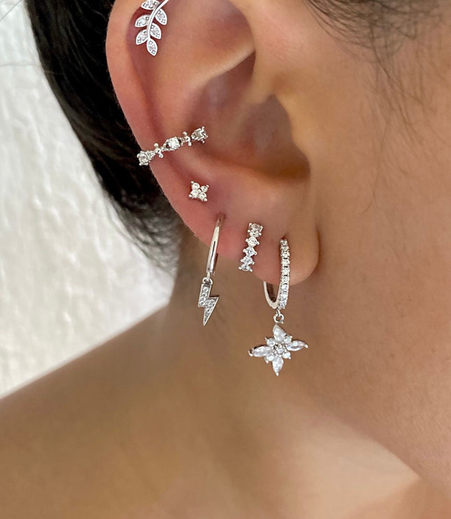 Leaf piercing - Silver