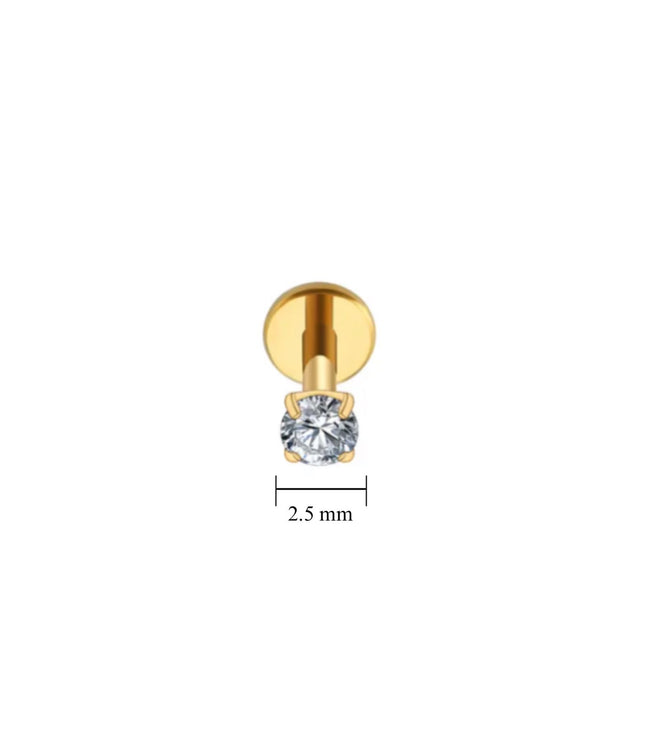 Titanio Dot piercing - Gold 2.5x6mm